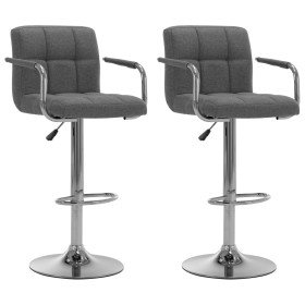Taburetes de barra de cocina 2 unidades tela gris claro