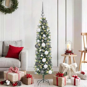 Árbol Navideño Artificial Delgado Verde 120 cm Plástico y PVC
