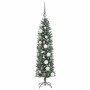 Árbol Navideño Artificial Delgado Verde 120 cm Plástico y PVC