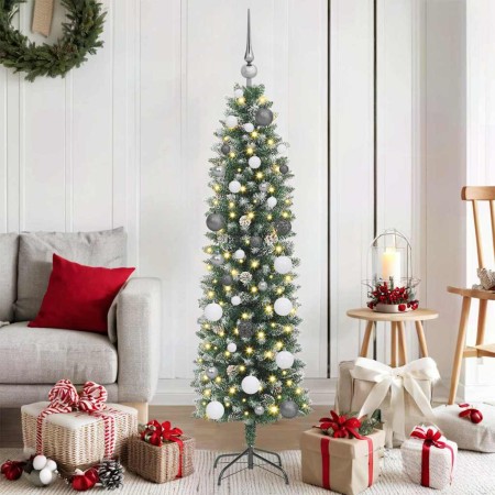 Árbol Navideño Artificial Delgado Verde Plástico