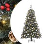 ÁrboldeNavidadartificial con luces de tiras LED Verde 150cm PVC