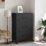 Baúl de almacenaje industrial metal negro 75x40x115 cm