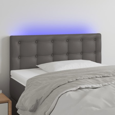 Headboard with LED gray synthetic leather 100x5x78/88 cm by vidaXL, Headboards and footboards - Ref: Foro24-3121700, Price: 4...