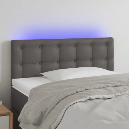 Kopfteil mit LED-grauem Kunstleder 100x5x78/88 cm von vidaXL, Kopf- und Fußteile - Ref: Foro24-3121700, Preis: 43,61 €, Rabat...