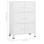 Baúl de almacenaje industrial metal blanco 75x40x115 cm