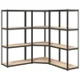 Shelving 4 levels 3 units steel and anthracite gray plywood by vidaXL, Industrial shelving - Ref: Foro24-3154152, Price: 147,...