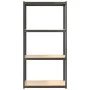Shelving 4 levels 3 units steel and anthracite gray plywood by vidaXL, Industrial shelving - Ref: Foro24-3154152, Price: 147,...