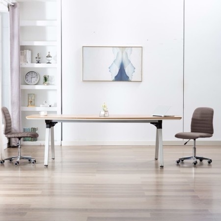 Sillas de comedor 2 unidades tela gris taupé