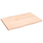 Tablero de mesa madera maciza roble borde natural 60x40x2 cm