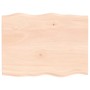 Tablero de mesa madera maciza roble borde natural 80x60x2 cm