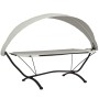 Tumbona de jardín con dosel de acero y tela oxford crema de vidaXL, Camas para exteriores - Ref: Foro24-317601, Precio: 144,7...