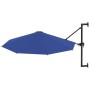 Sombrilla de pared con palo de metal azul 300 cm