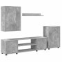 Juego de mueble de TV de 4 piezas 4 pcs Gris hormigón