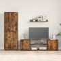 Juego de mueble de TV de 4 piezas 4 pcs roble ahumado