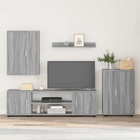 Juego de mueble de TV de 4 piezas 4 pcs Gris sonoma