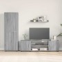 Juego de mueble de TV de 4 piezas 4 pcs Gris sonoma