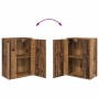 Juego de mueble de TV de 4 piezas 4 pcs Madera antigua