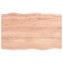 Tablero mesa madera tratada borde natural marrón 80x50x(2-4) cm