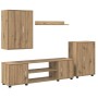 Juego de mueble de TV de 4 piezas 4 pcs Roble artisan