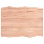 Tablero mesa madera tratada borde natural marrón 80x60x(2-4) cm