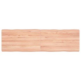 Tablero mesa madera tratada borde natural marrón 140x40x(2-6)cm Tablero mesa madera tratada borde natural marrón 140x40x(2-6)cm