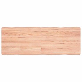 Tablero mesa madera tratada borde natural marrón 140x50x(2-6)cm Tablero mesa madera tratada borde natural marrón 140x50x(2-6)cm