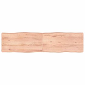 Tablero mesa madera tratada borde natural marrón 160x40x(2-6)cm Tablero mesa madera tratada borde natural marrón 160x40x(2-6)cm