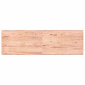 Tablero mesa madera tratada borde natural marrón 160x50x(2-4)cm Tablero mesa madera tratada borde natural marrón 160x50x(2-4)cm