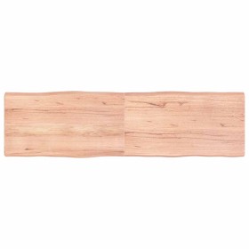 Tablero mesa madera tratada borde natural marrón 180x50x(2-6)cm Tablero mesa madera tratada borde natural marrón 180x50x(2-6)cm