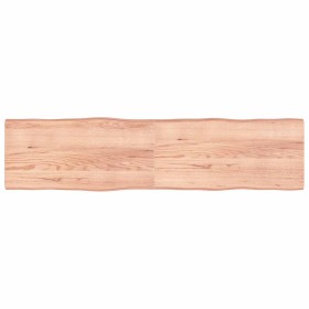 Tablero mesa madera tratada borde natural marrón 200x50x(2-6)cm Tablero mesa madera tratada borde natural marrón 200x50x(2-6)cm