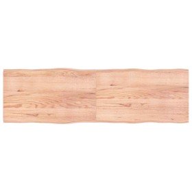 Tablero mesa madera tratada borde natural marrón 200x60x(2-4)cm Tablero mesa madera tratada borde natural marrón 200x60x(2-4)cm