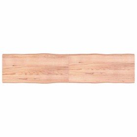 Tablero mesa madera tratada borde natural marrón 220x50x(2-4)cm Tablero mesa madera tratada borde natural marrón 220x50x(2-4)cm