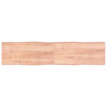Tablero mesa madera tratada borde natural marrón 220x50x(2-4)cm