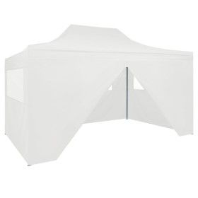 Carpa plegable profesional con 4 paredes acero blanco 3x4 m