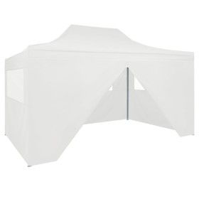 Professionelles faltbares Zelt mit 4 Wänden aus weißem Stahl 3x4 m von vidaXL, Zelte und Pavillons - Ref: Foro24-48900, Preis...