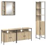 Juego de muebles de baño 4 pcs Roble Sonoma 33 x 33 x 185.5 cm
