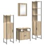 Juego de muebles de baño 4 pcs Roble Sonoma 33 x 33 x 185.5 cm