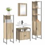 Juego de muebles de baño 4 pcs Roble Sonoma 33 x 33 x 185.5 cm