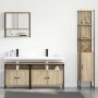 Juego de muebles de baño con estante 4 pcs Roble Sonoma Mediano