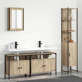 Juego de muebles de baño 4 pcs Roble Sonoma 33 x 33 x 185.5 cm