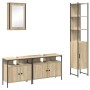 Juego de muebles de baño 4 pcs Roble Sonoma 33 x 33 x 185.5 cm