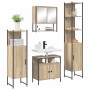 Juego de muebles de baño 4 pcs Roble Sonoma 33 x 33 x 185.5 cm