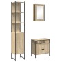 Juego de muebles de baño 3 pcs Roble Sonoma 33 x 33 x 185.5 cm