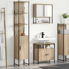 Juego de muebles de baño 3 pcs Roble Sonoma 33 x 33 x 185.5 cm