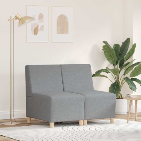 Unidad de Sofá Modular sin Brazos 2 pcs Gris claro