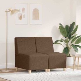 Unidad de Sofá Modular sin Brazos 2 pcs Marrón 55 x 74 x 82 cm