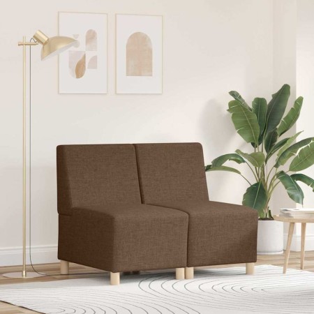 Unidad de Sofá Modular sin Brazos 2 pcs Marrón 55 x 74 x 82 cm