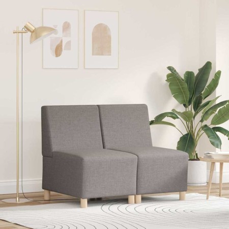 Unidad de Sofá Modular sin Brazos 2 pcs Taupé 55 x 74 x 82 cm