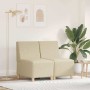 Unidad de Sofá Modular sin Brazos 2 pcs Crema 55 x 74 x 82 cm