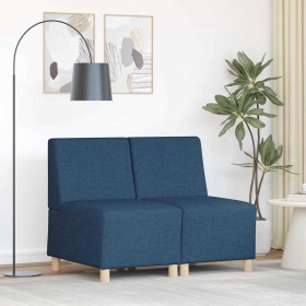 Unidad de Sofá Modular sin Brazos 2 pcs Azul 55 x 74 x 82 cm